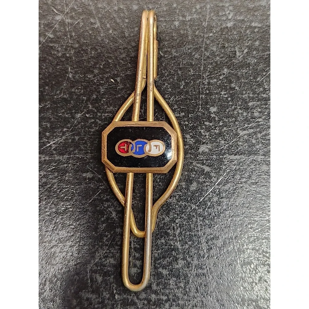 Vintage T.L.O.F. Fraternity Tie Clip Philadelphia Badge Co. Gold Tone Enamel